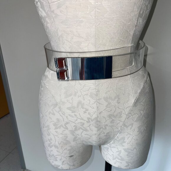 Kaso Vintage 1980s Womens Belt Size Large Waist Bracelets Clear Mirror main image 7